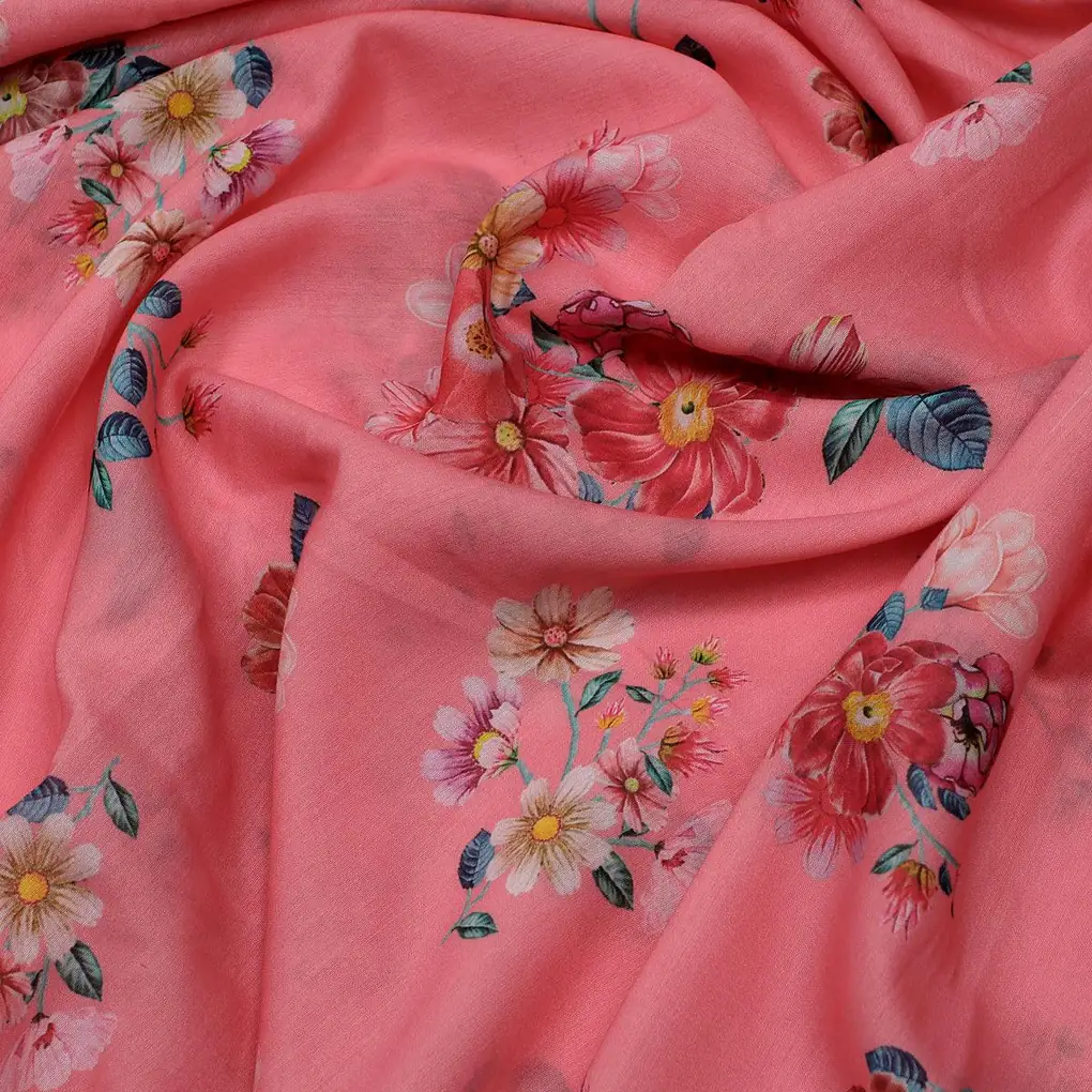 Calico Colorful Flower Digital Printed Fabric - Muslin - Image 3