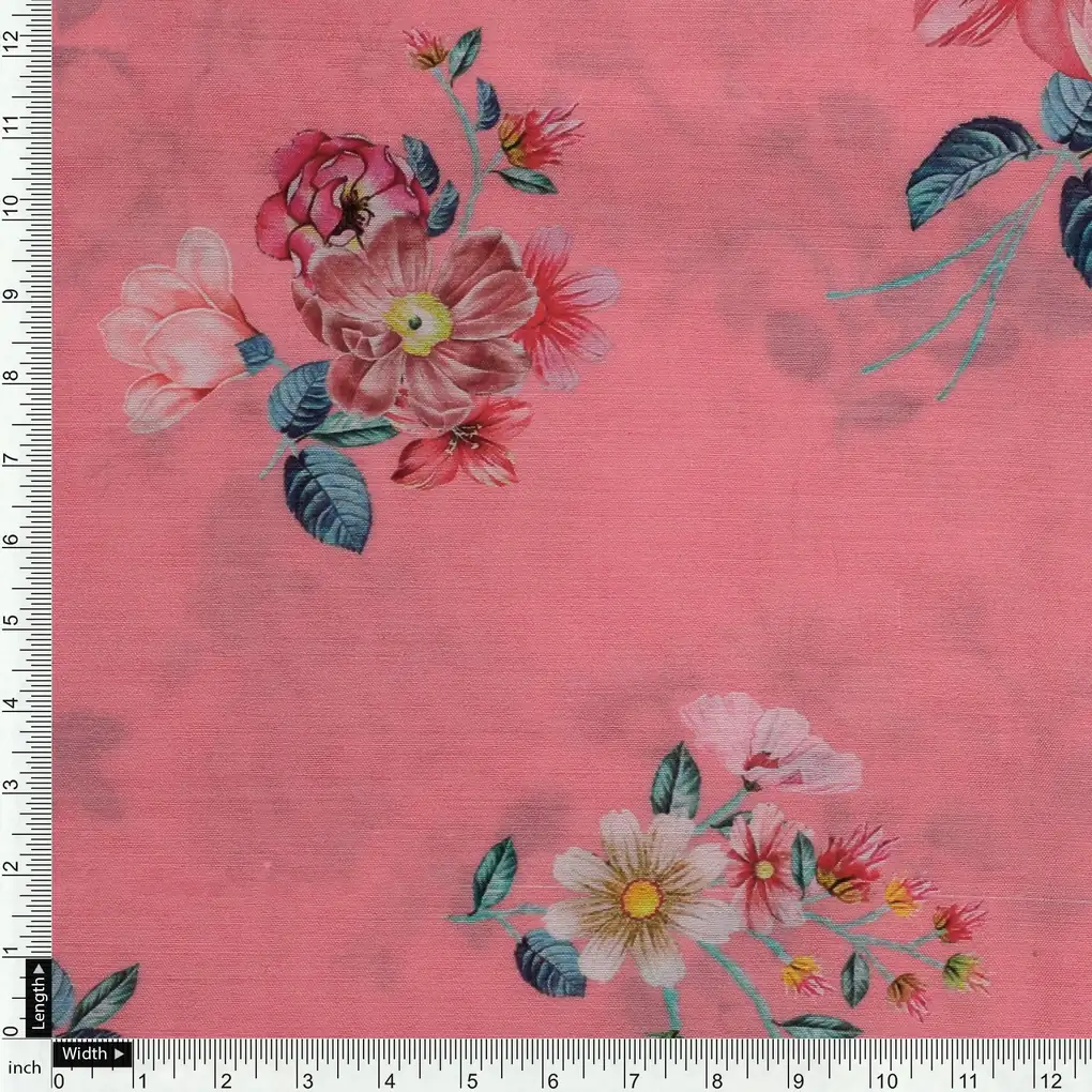 Calico Colorful Flower Digital Printed Fabric - Muslin - Image 4