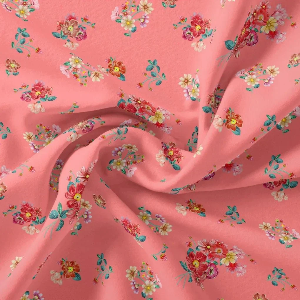 Calico Colorful Flower Digital Printed Fabric - Pure Cotton - Image 3