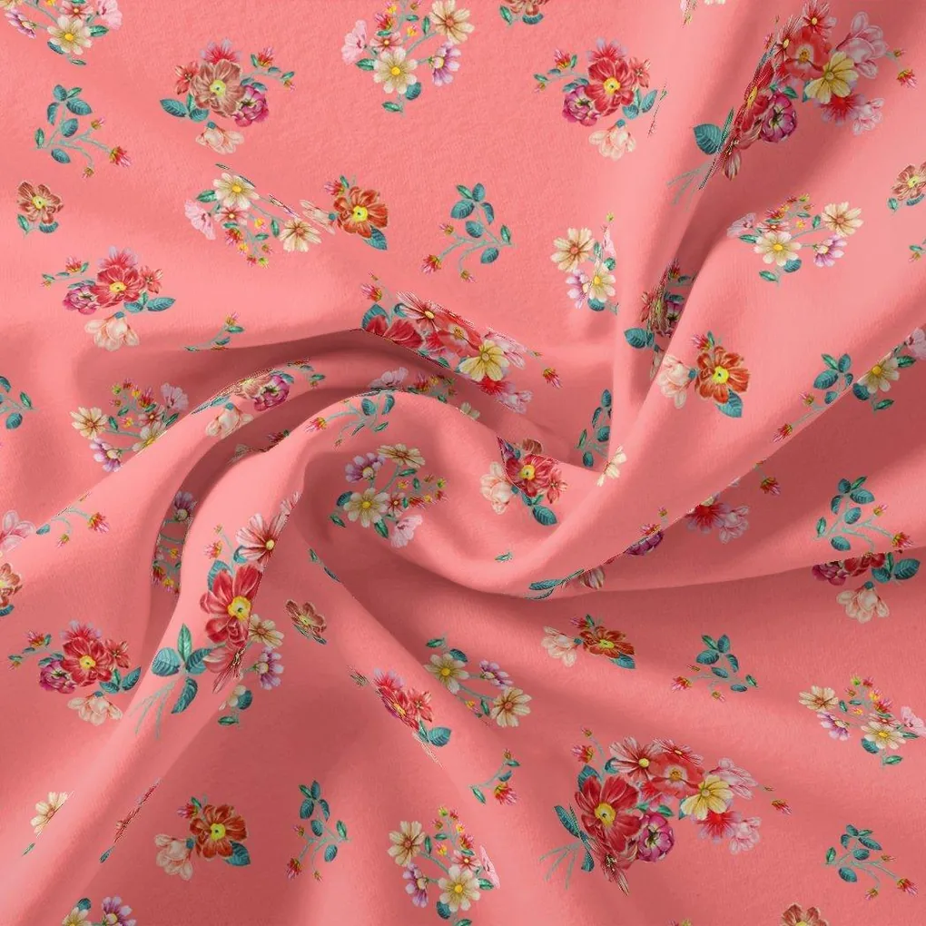 Calico Colorful Flower Digital Printed Fabric - Rayon - Image 3