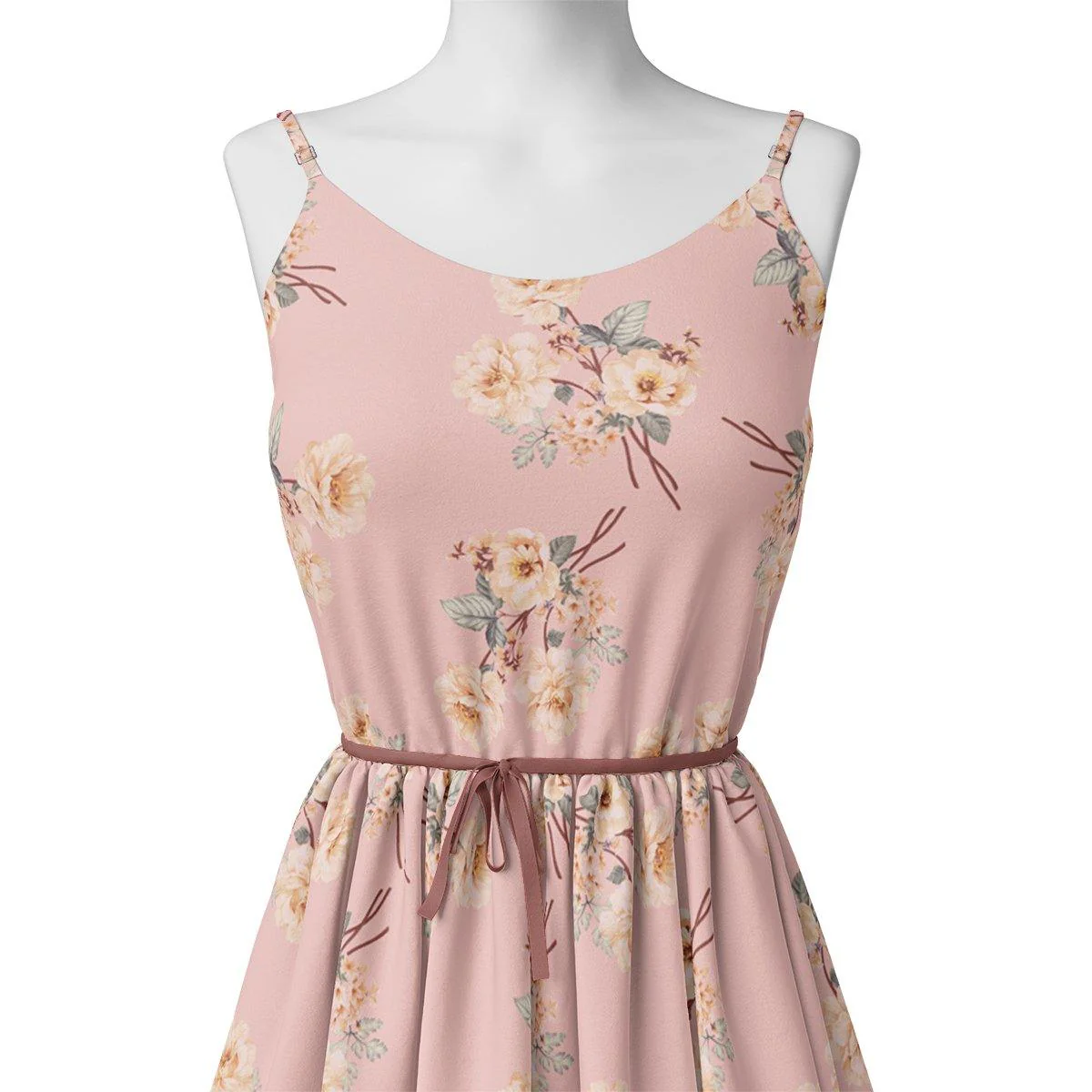 Camellia With Watusi Colour Digital Printed Fabric - Crepe - Image 3