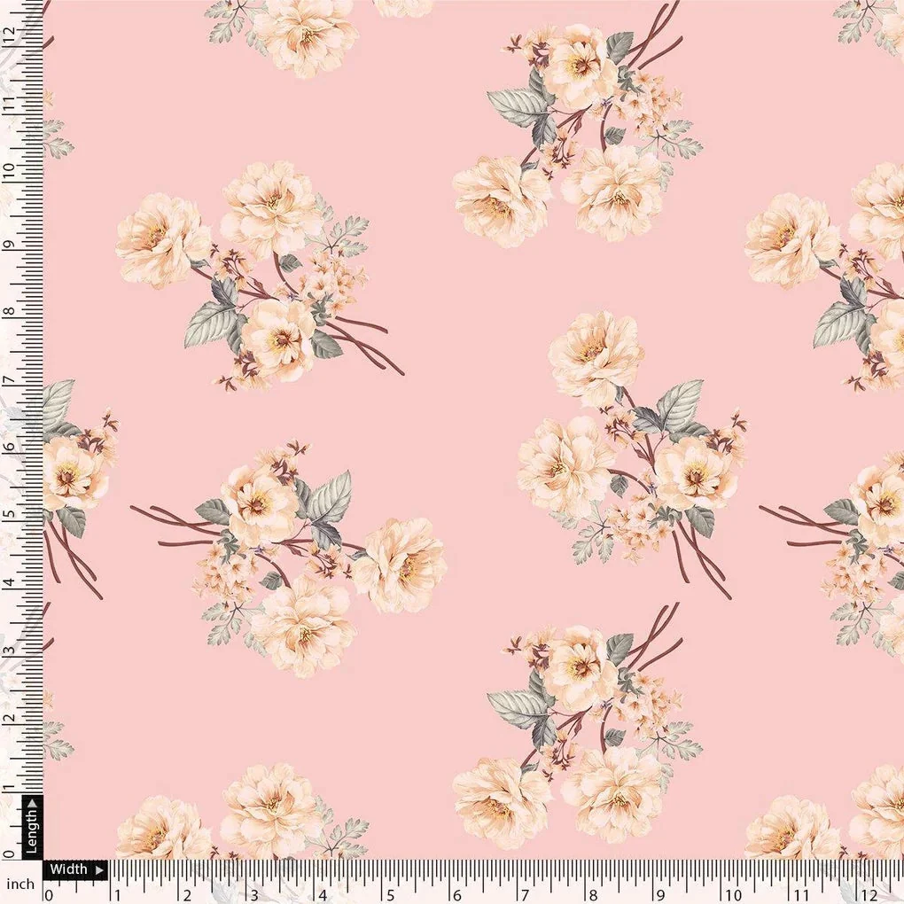 Camellia With Watusi Colour Digital Printed Fabric - Crepe - Image 4