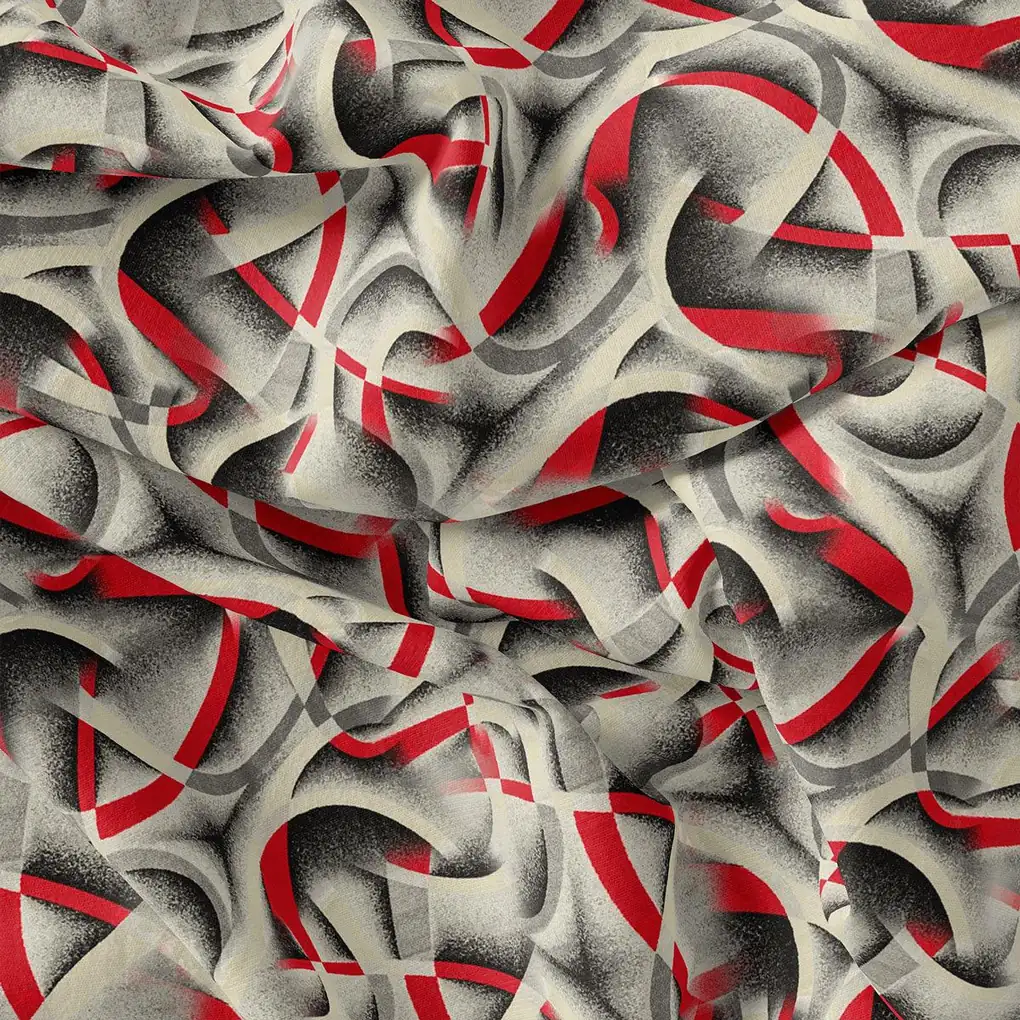 Caraway Seeds Abstract Printed Pure Georgette Fabric Material - Image 4