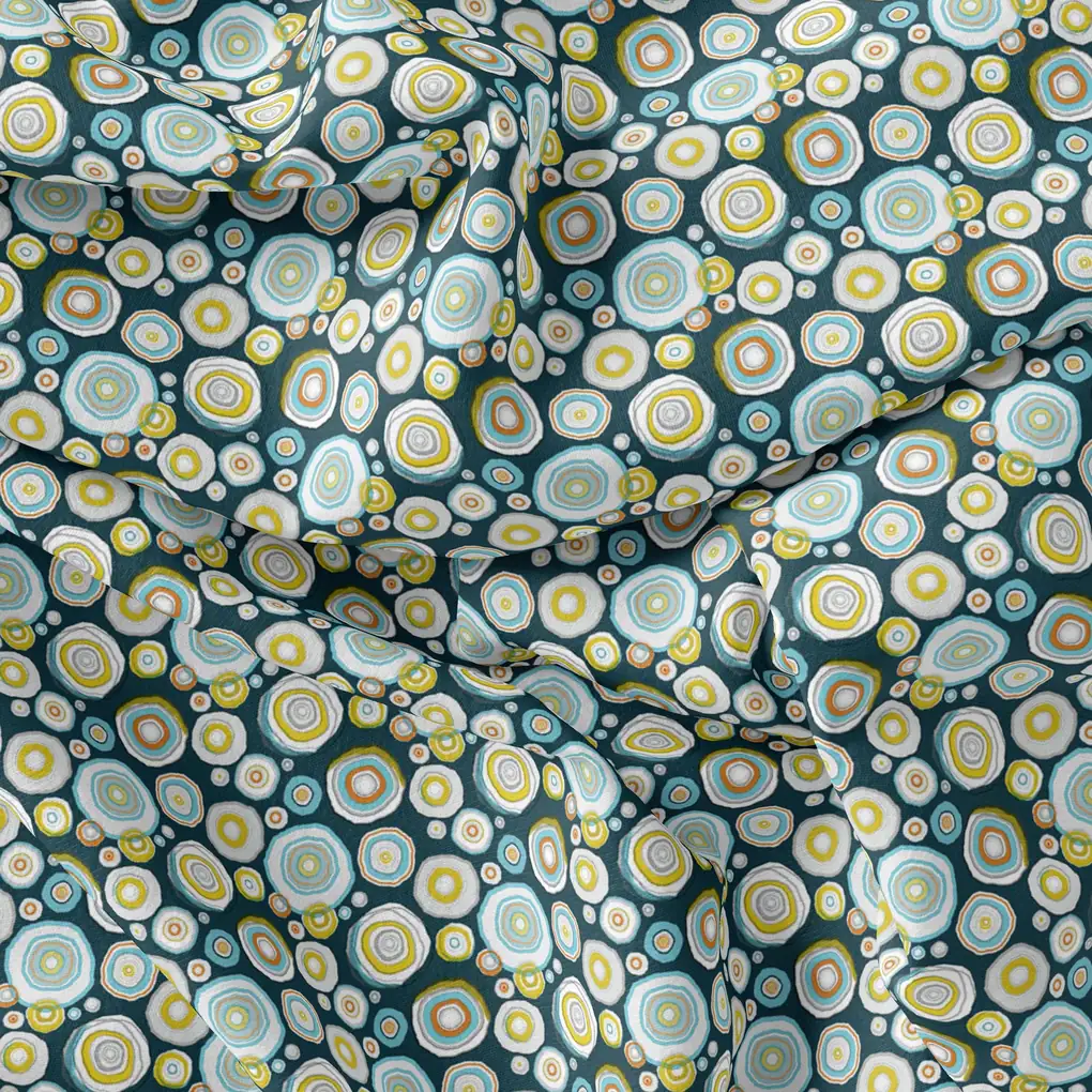 Casual Colourful Watercolour Rounded Digital Printed Fabric - Image 3