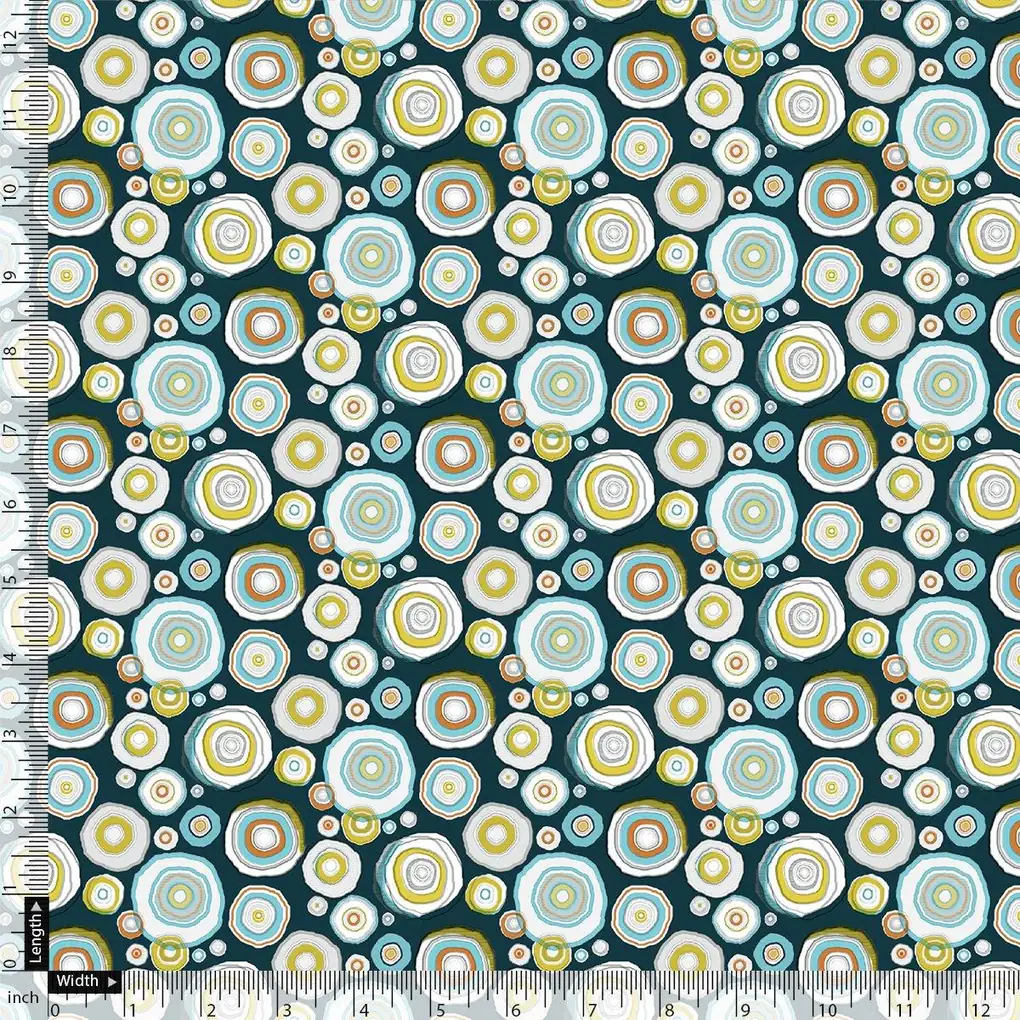 Casual Colourful Watercolour Rounded Digital Printed Fabric - Image 4