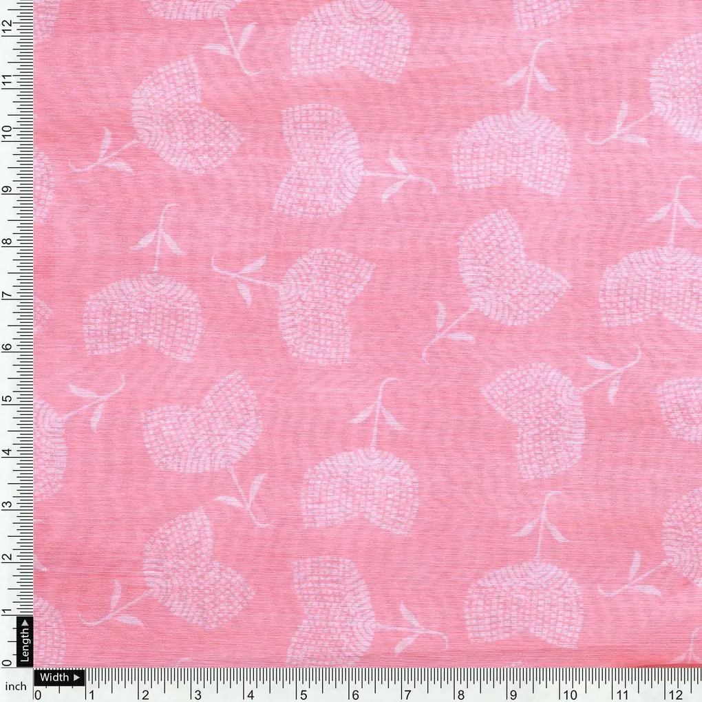 Chanderi Digital Printed Decorative Floral Fabric - Image 4