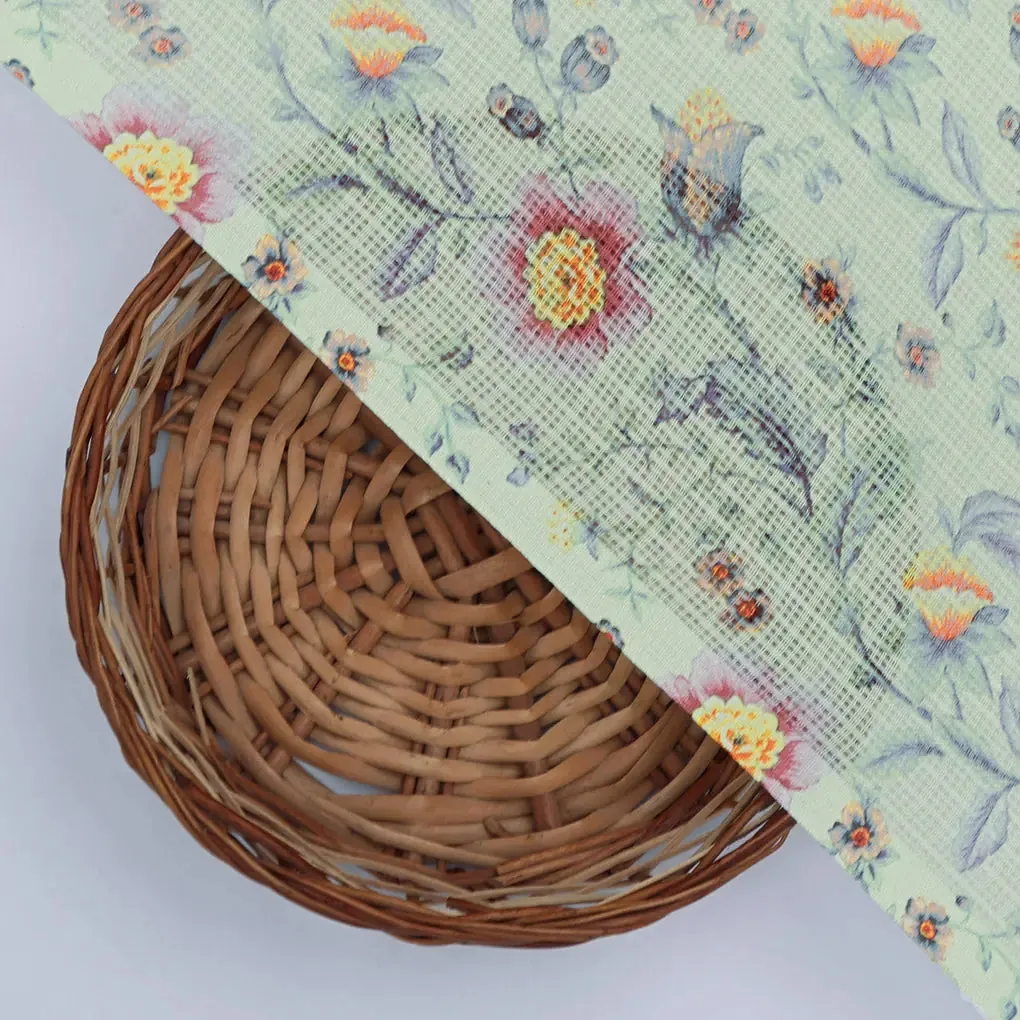 Charming Floral Kota Doria Digital Printed Fabric Material for Dress Making - Image 2
