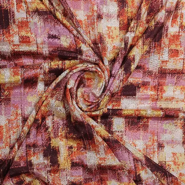 Chinon Metallic Check Print Fabric - Image 2