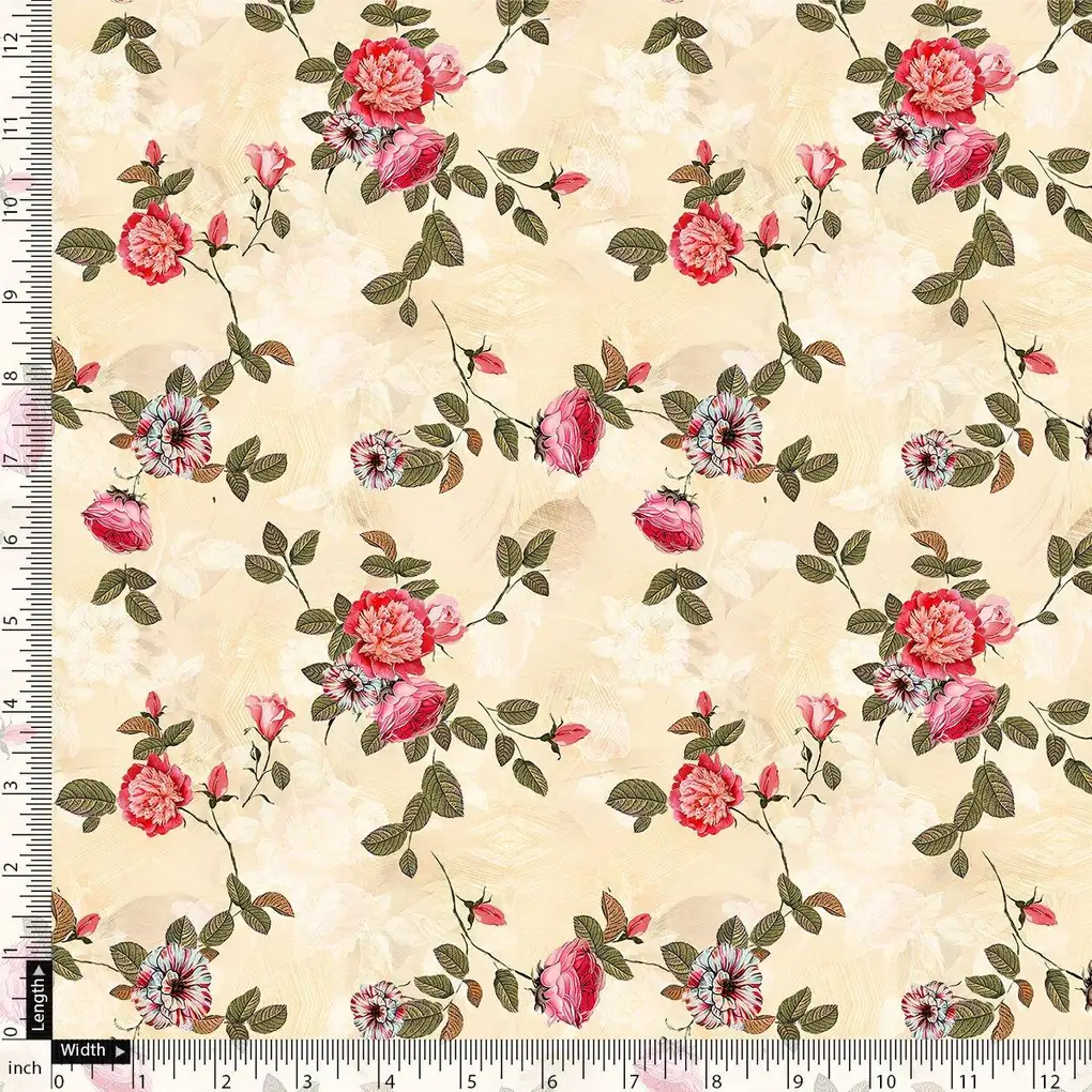 Classic Poppy Flower Digital Printed Fabric - Image 4