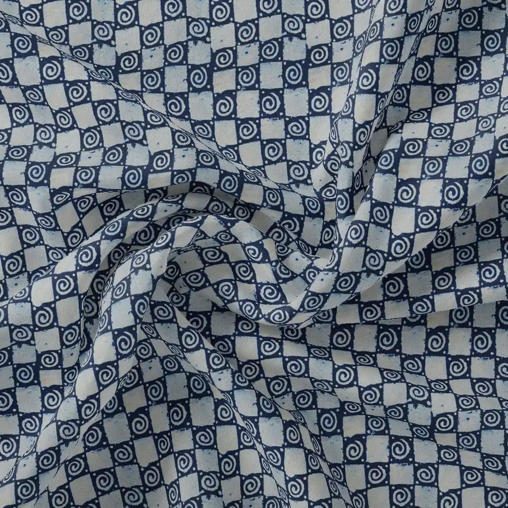 Classic Round With Checks Digital Printed Fabric - Image 3