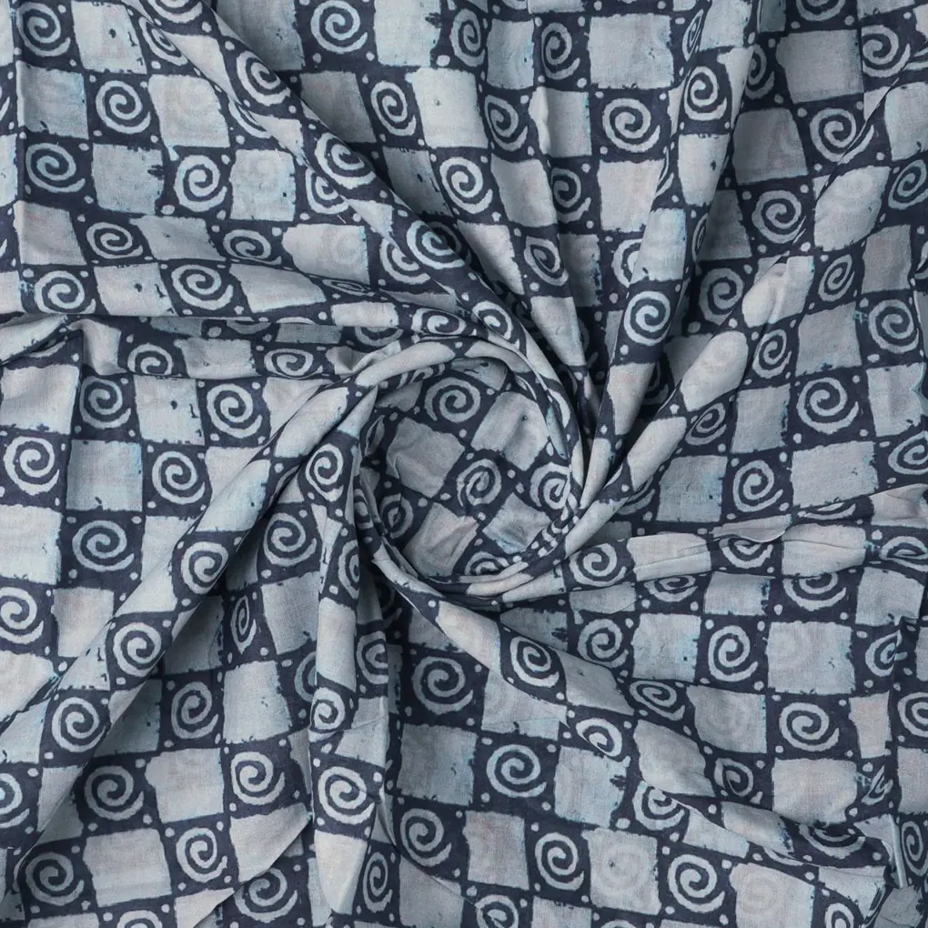 Classic Round With Checks Digital Printed Fabric - Cotton - Image 2