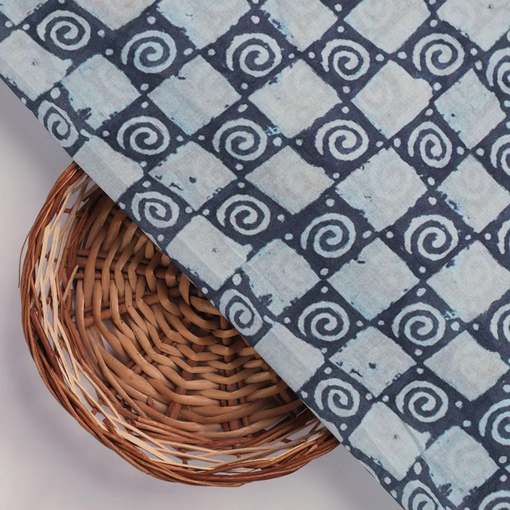 Classic Round With Checks Digital Printed Fabric - Cotton - Image 3