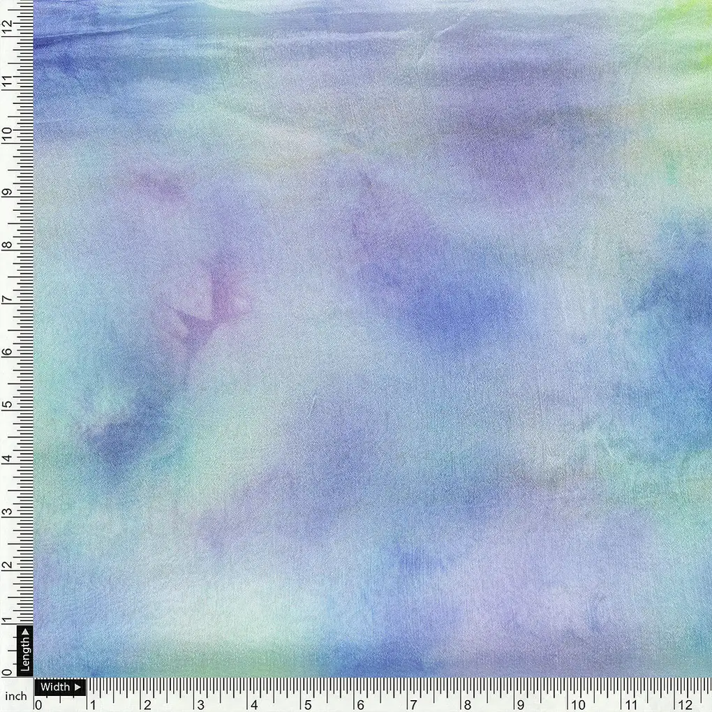 Classic Spotted Blue & Green Digital Printed Fabric - Pure Chinon - Image 4