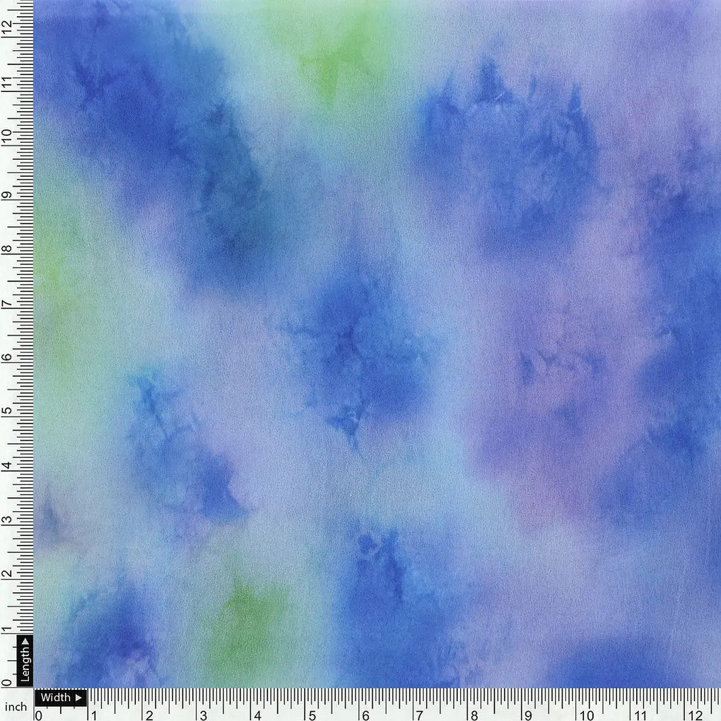 Classic Spotted Blue & Green Digital Printed Fabric - Weightless - Image 4