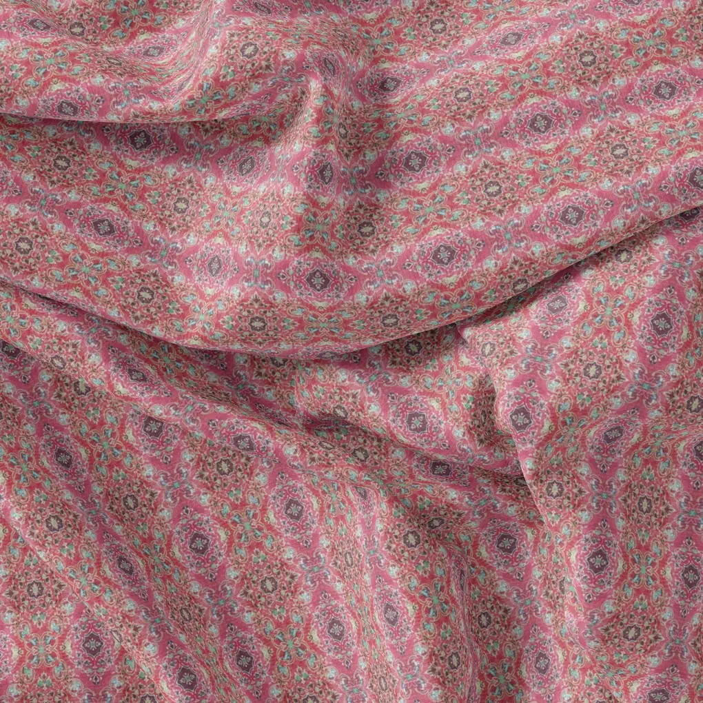 Classical Damask With Charm Colour Digital Printed Fabric - Pure Georgette - Image 3