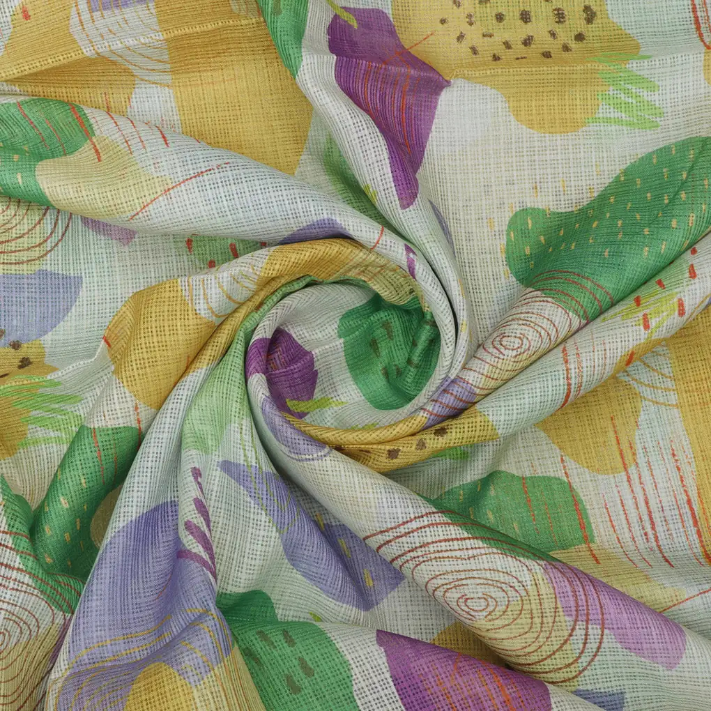Classy and Gorgeous Abstract Digital Printed Kota Doria Fabric Material - Image 3