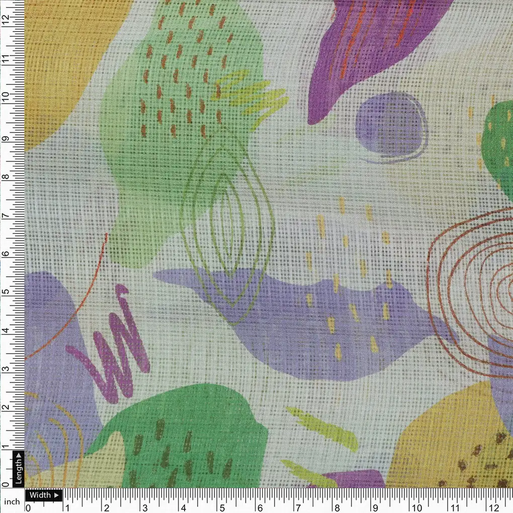 Classy and Gorgeous Abstract Digital Printed Kota Doria Fabric Material - Image 4