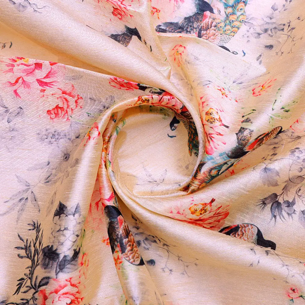 Classy animal print digital printed tussar silk fabric from FAB VOGUE Studio - Image 2
