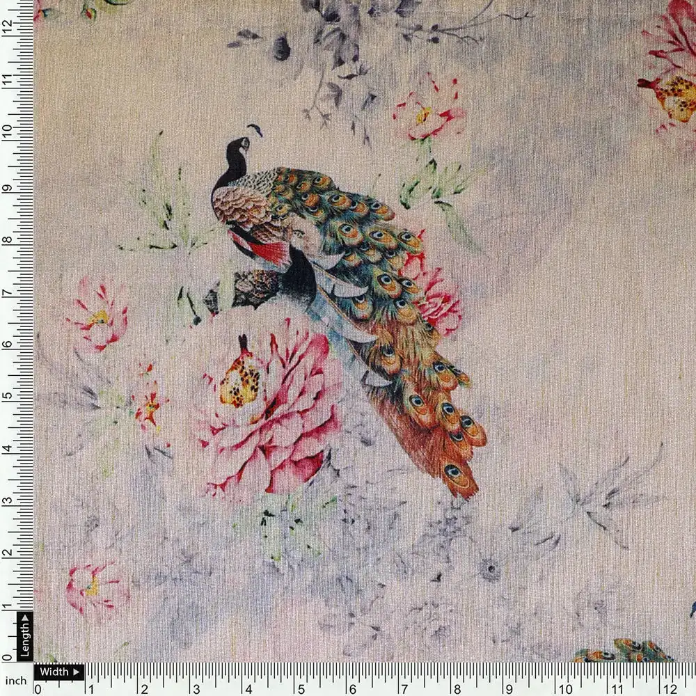 Classy animal print digital printed tussar silk fabric from FAB VOGUE Studio - Image 4
