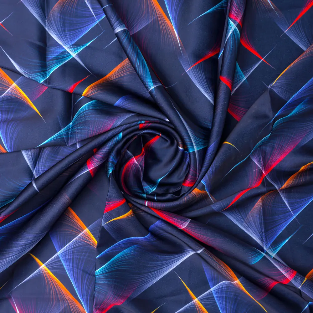 Classy blue decorative digital printed fabric from FAB VOGUE Studio - Image 2