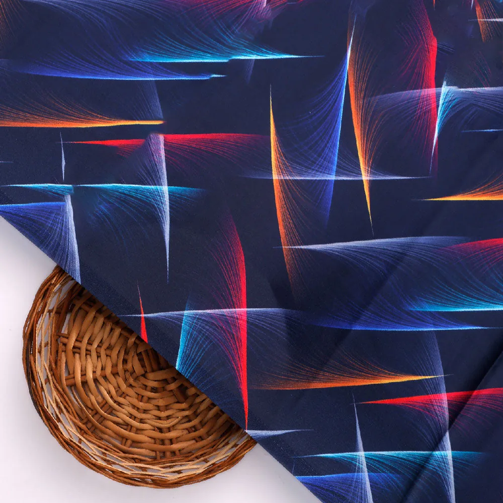 Classy blue decorative digital printed fabric from FAB VOGUE Studio - Image 3