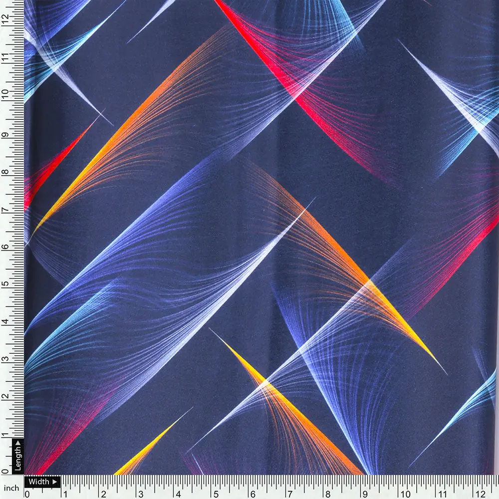 Classy blue decorative digital printed fabric from FAB VOGUE Studio - Image 4