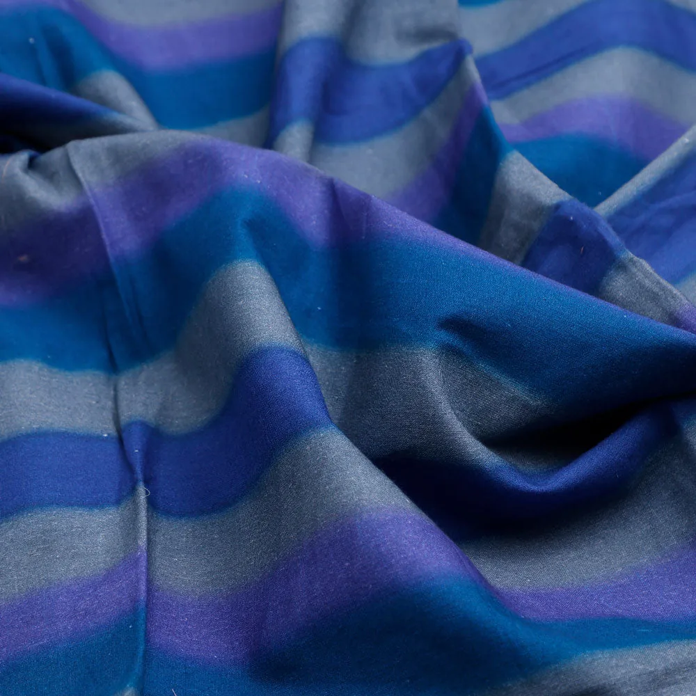 Classy Blue Strips Pure Cotton Digital Printed Fabric - Image 3