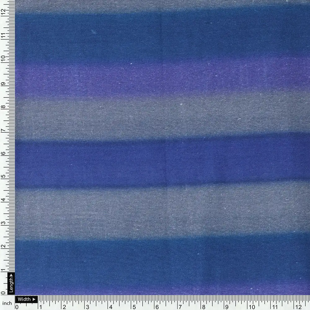 Classy Blue Strips Pure Cotton Digital Printed Fabric - Image 4