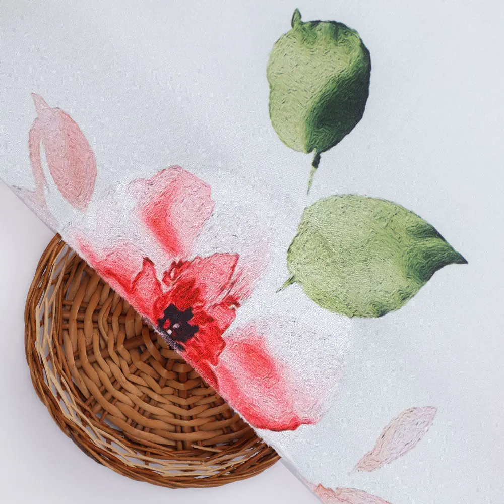 Classy damask floral print silk crepe fabric from FAB VOGUE Studio - Image 2