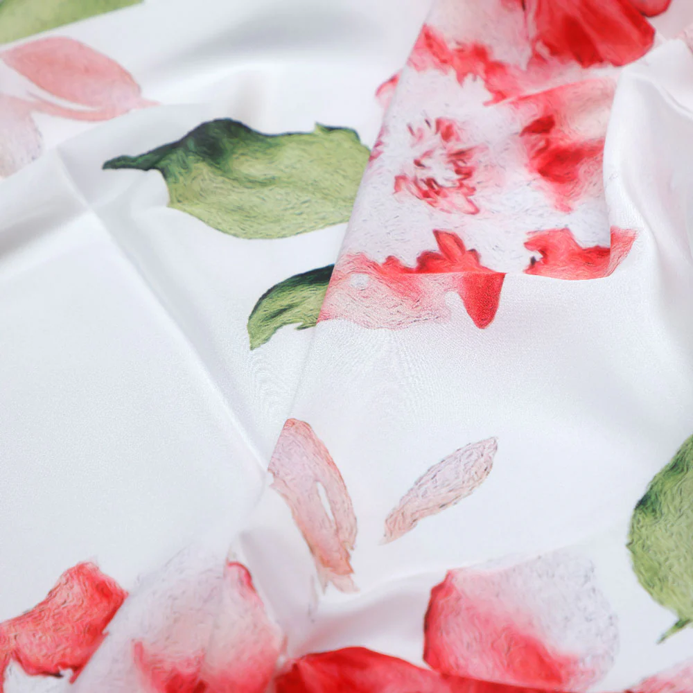 Classy damask floral print silk crepe fabric from FAB VOGUE Studio - Image 3