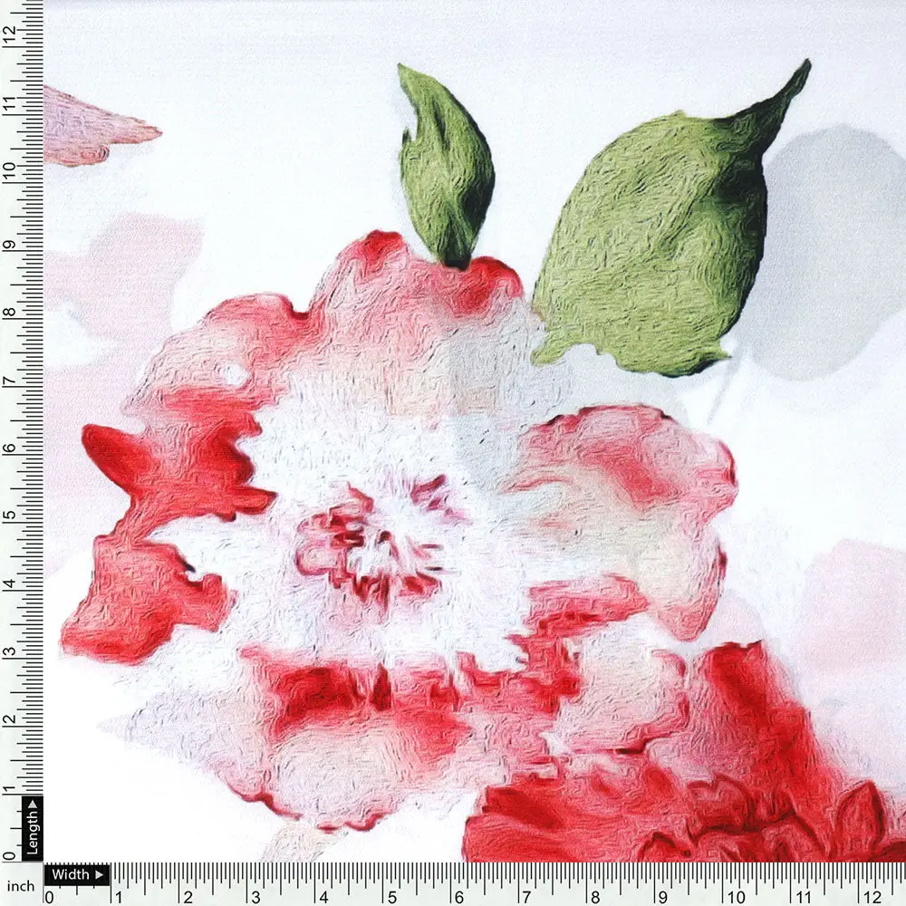 Classy damask floral print silk crepe fabric from FAB VOGUE Studio - Image 4