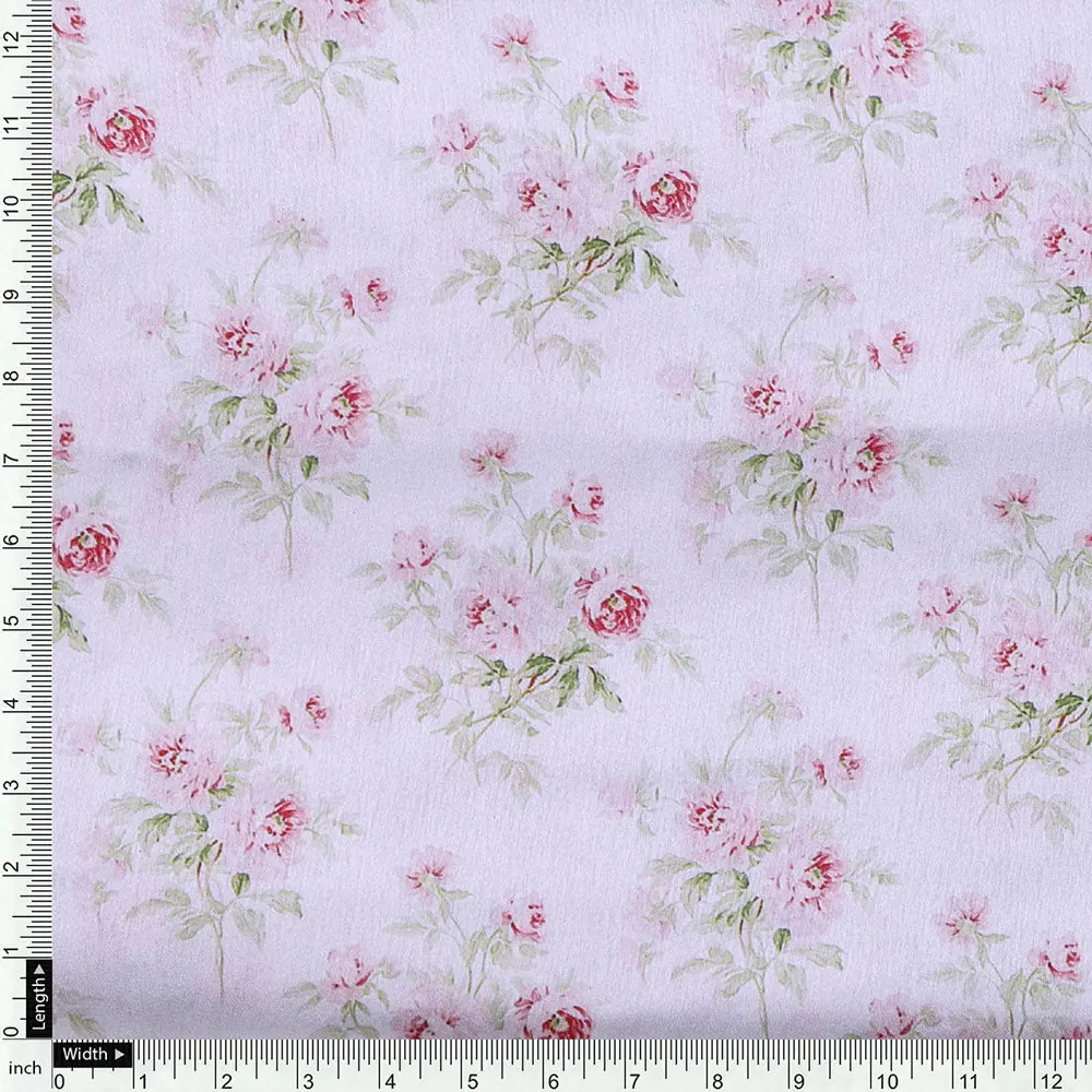 Classy decorative digital printed fabric in white by FAB VOGUE Studio - Image 4