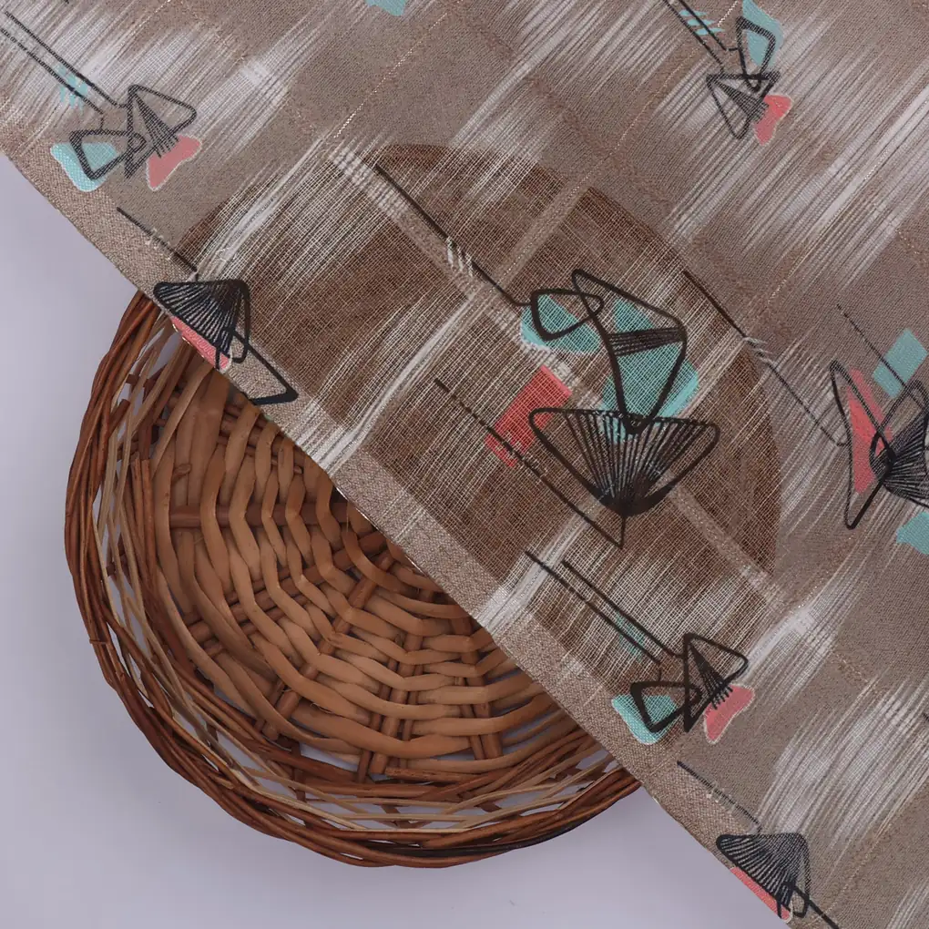 Classy Decorative Print Linen Fabric Material - Image 2
