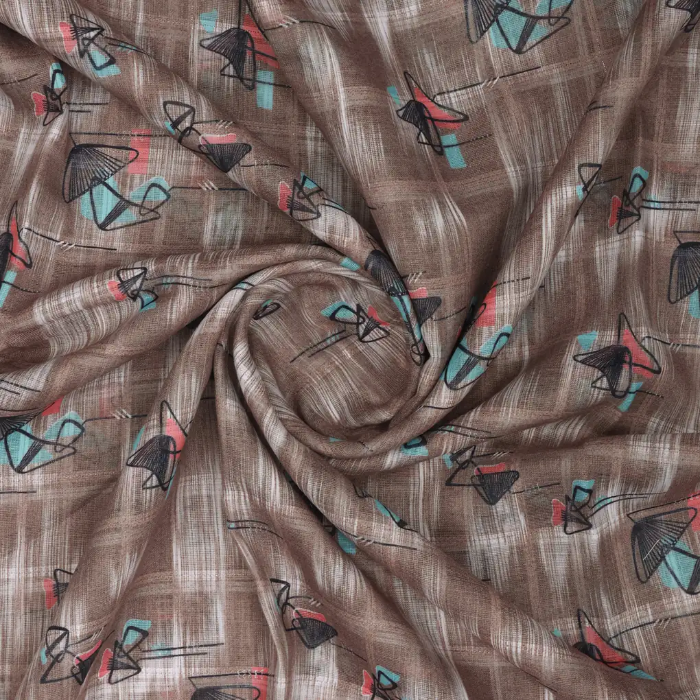 Classy Decorative Print Linen Fabric Material - Image 3