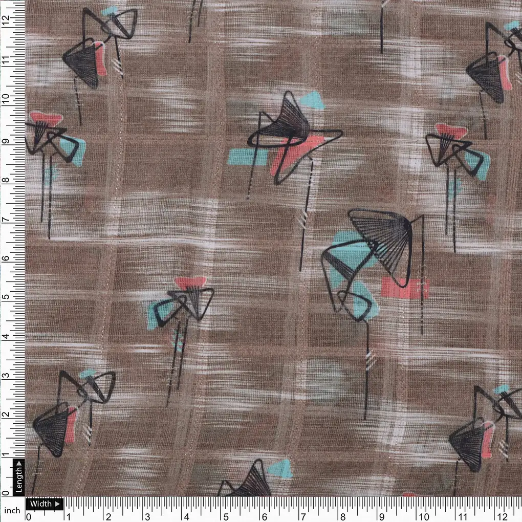 Classy Decorative Print Linen Fabric Material - Image 4