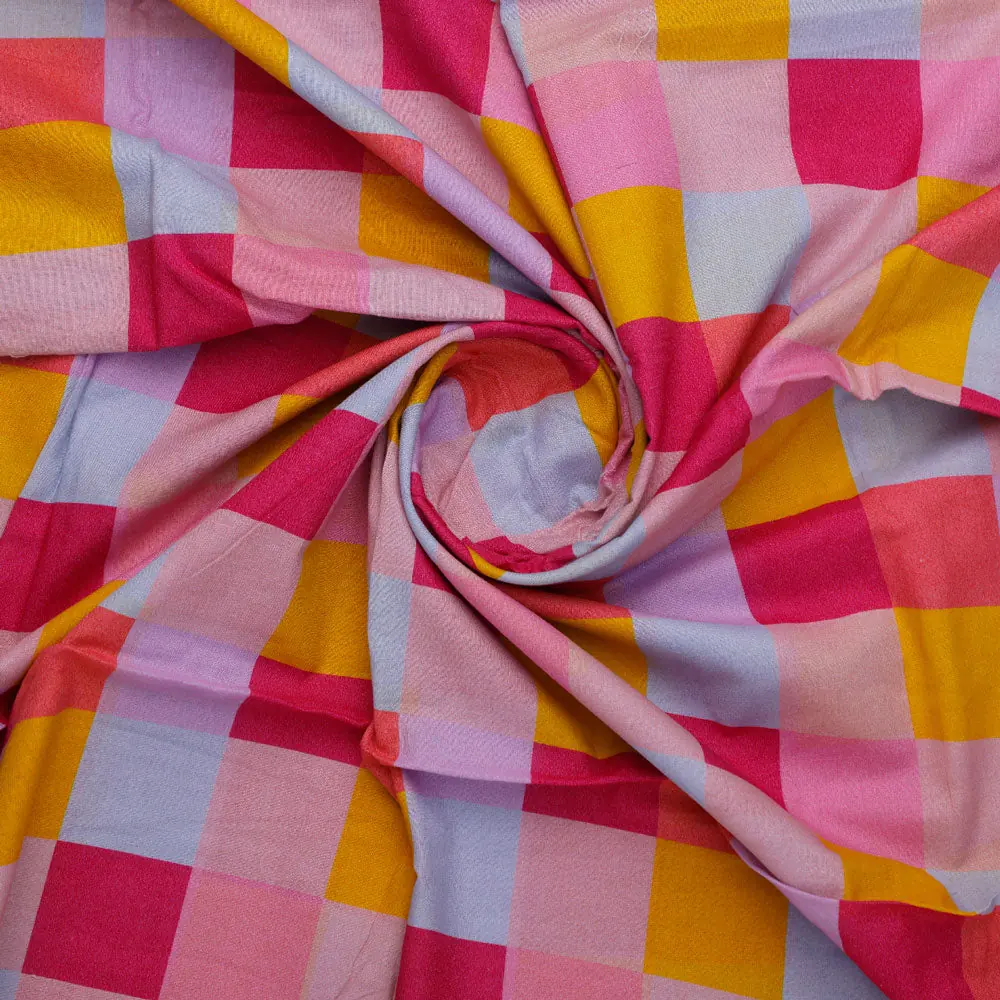 Classy digital printed checkered pure cotton fabric by FAB VOGUE Studio - Image 2