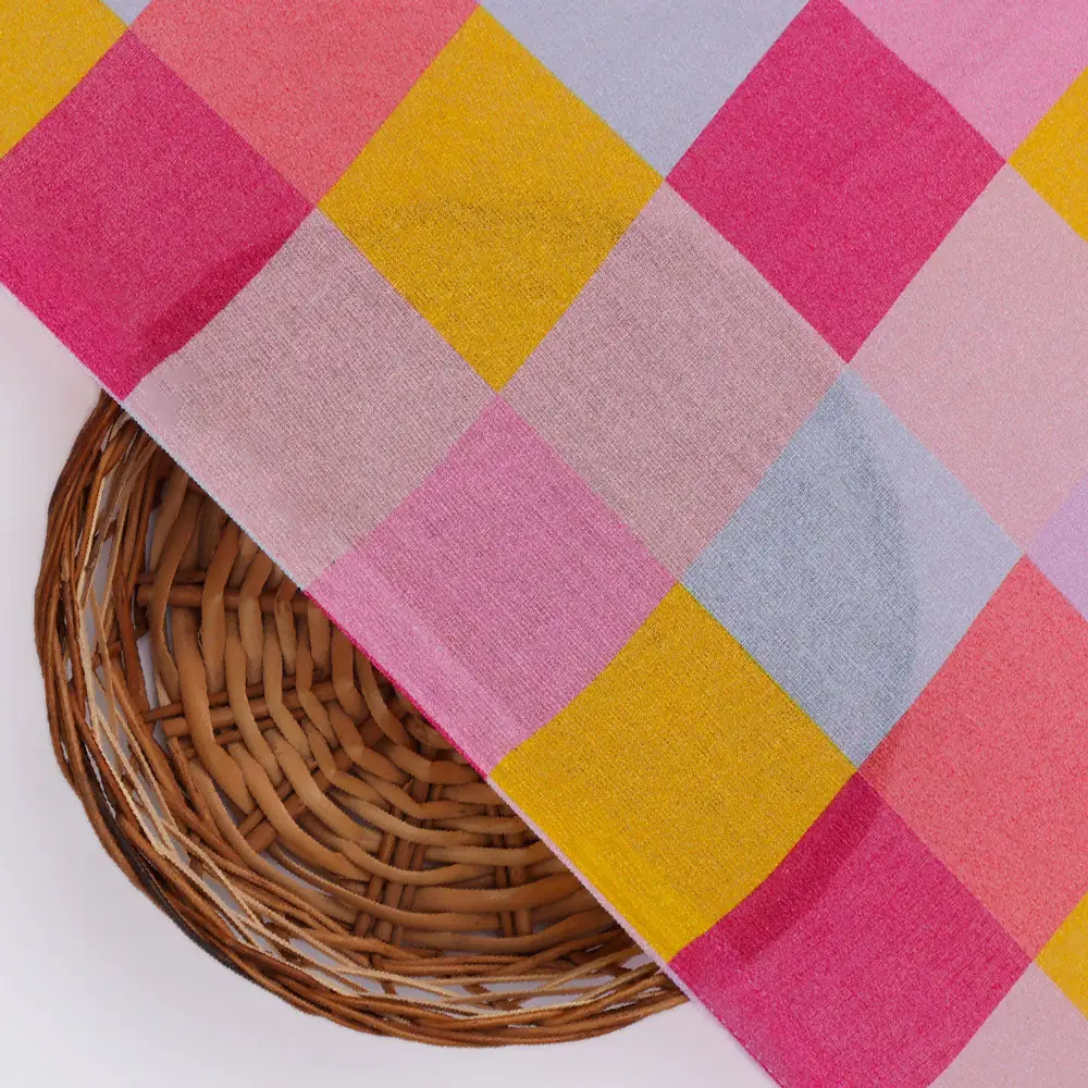 Classy digital printed checkered pure cotton fabric by FAB VOGUE Studio - Image 3