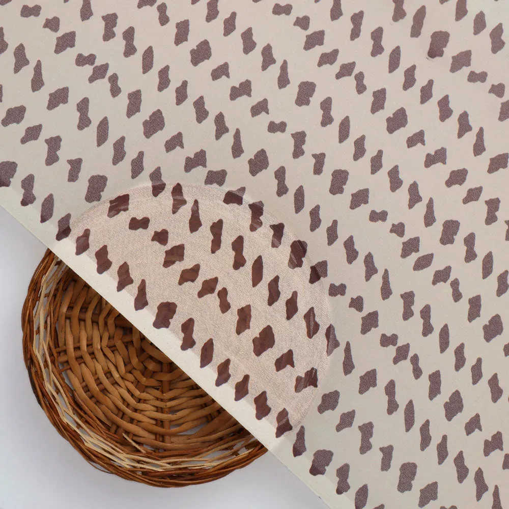 Classy digital printed fabric in cream color - Image 2