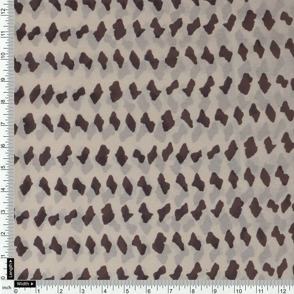 Classy digital printed fabric in cream color - Image 4