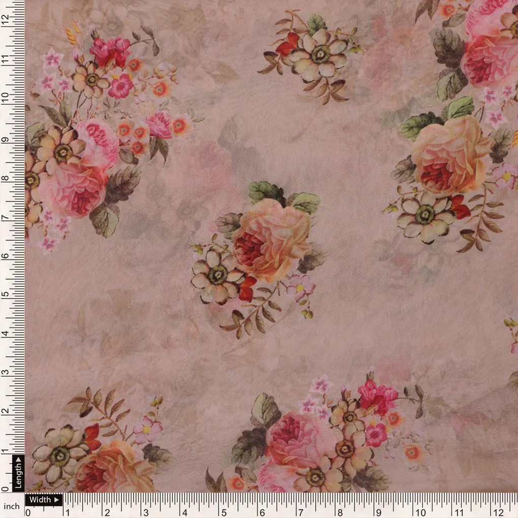 Classy floral digital printed weightless fabric by FAB VOGUE Studio - Image 4