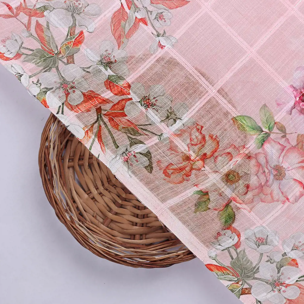 Classy Floral & Leaf Linen Printed Fabrics - Image 2