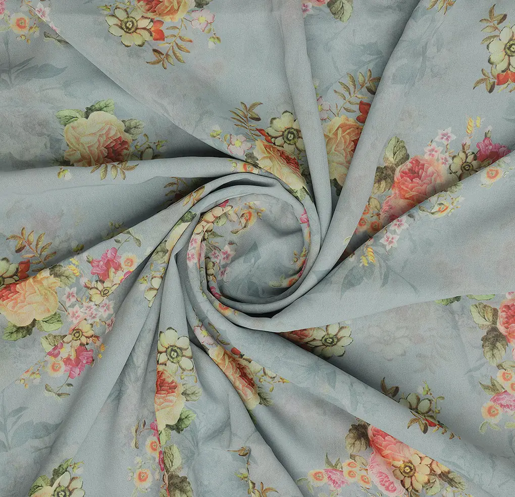 Classy floral print digital printed fabric by FAB VOGUE Studio - Image 2