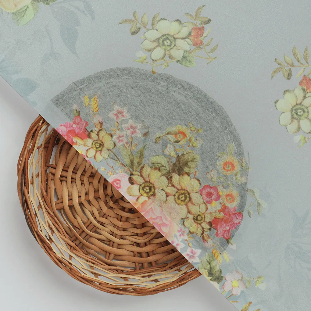 Classy floral print digital printed fabric by FAB VOGUE Studio - Image 3