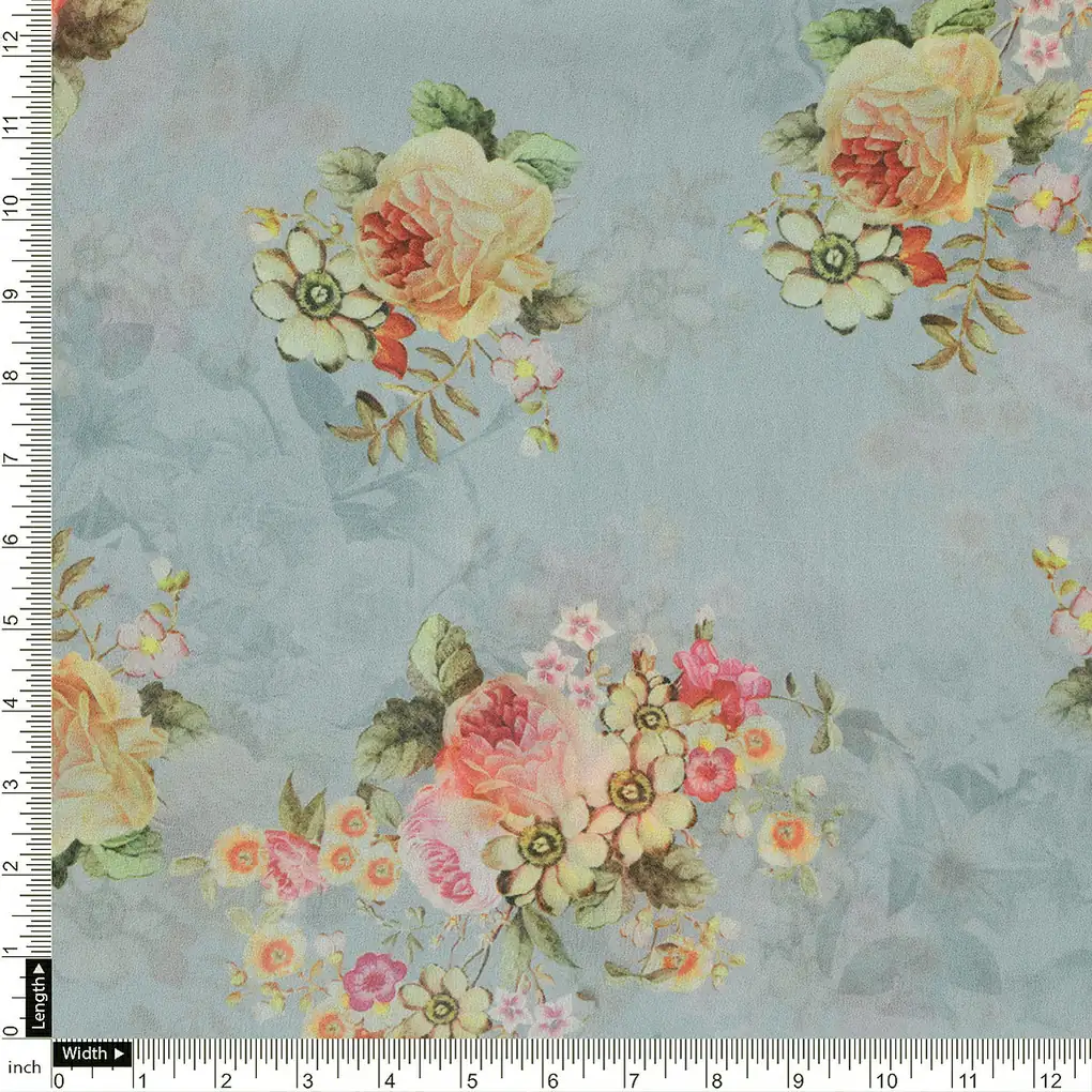 Classy floral print digital printed fabric by FAB VOGUE Studio - Image 4