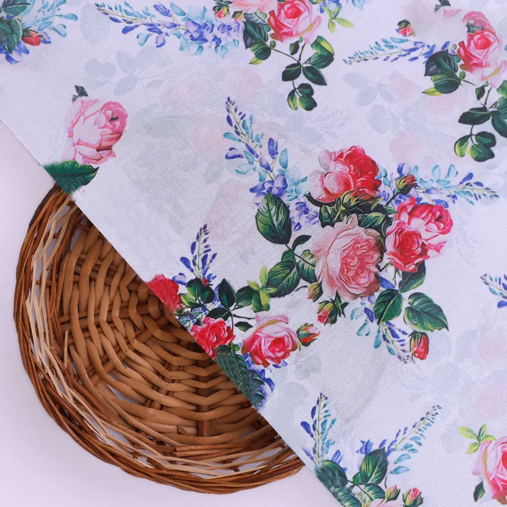 Classy floral print muslin fabric from FAB VOGUE Studio - Image 2