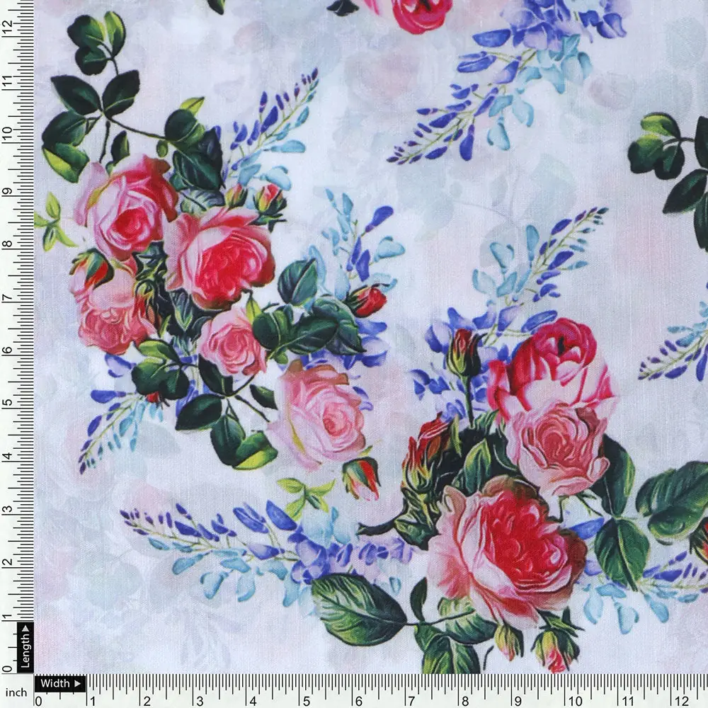 Classy floral print muslin fabric from FAB VOGUE Studio - Image 4