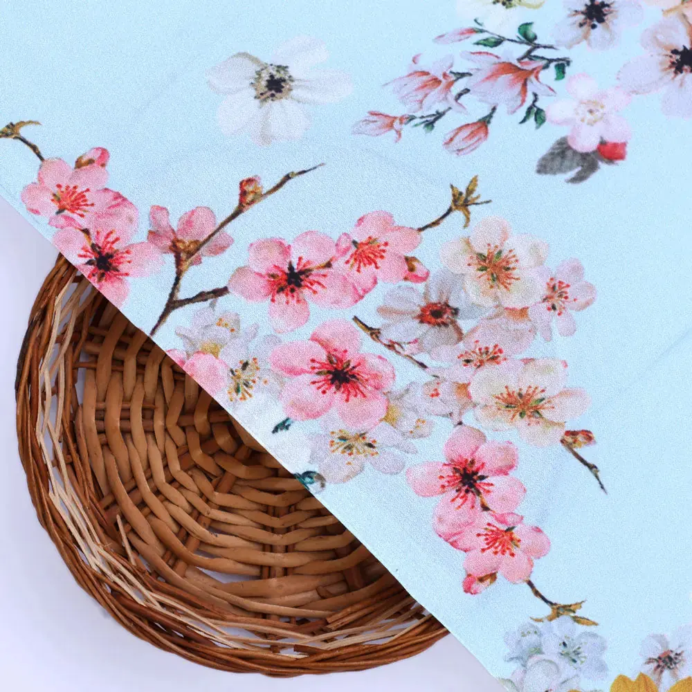 Classy floral print silk crepe fabric from FAB VOGUE Studio - Image 2