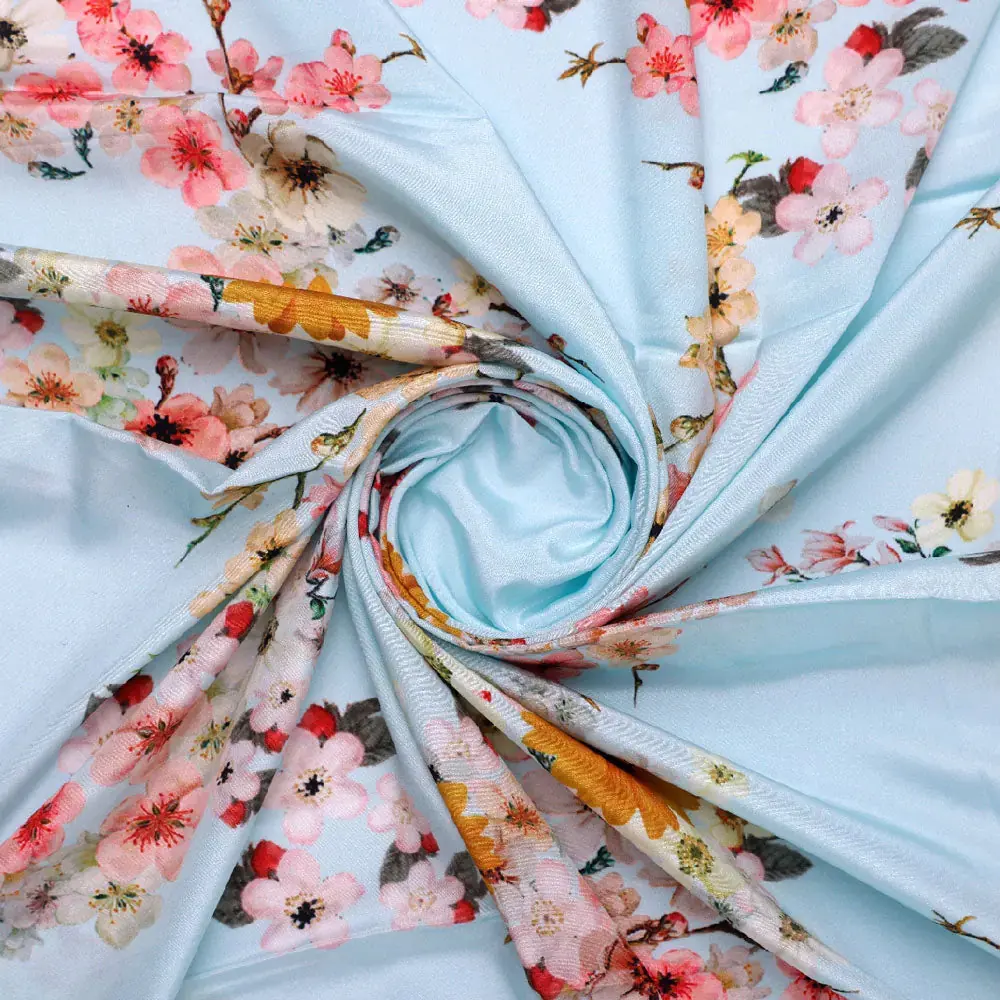 Classy floral print silk crepe fabric from FAB VOGUE Studio - Image 3