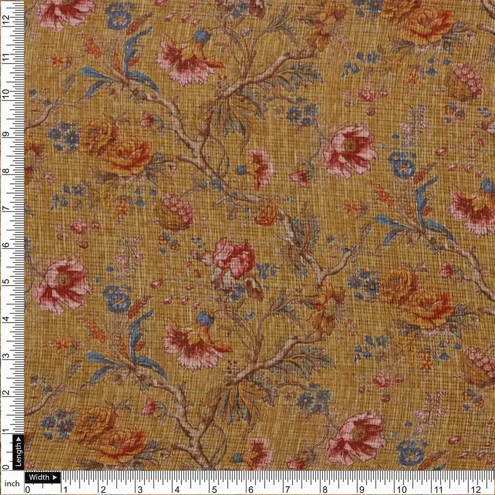 Classy Floral Velly Kota Doria Material with Decorative Flower Print - Image 4