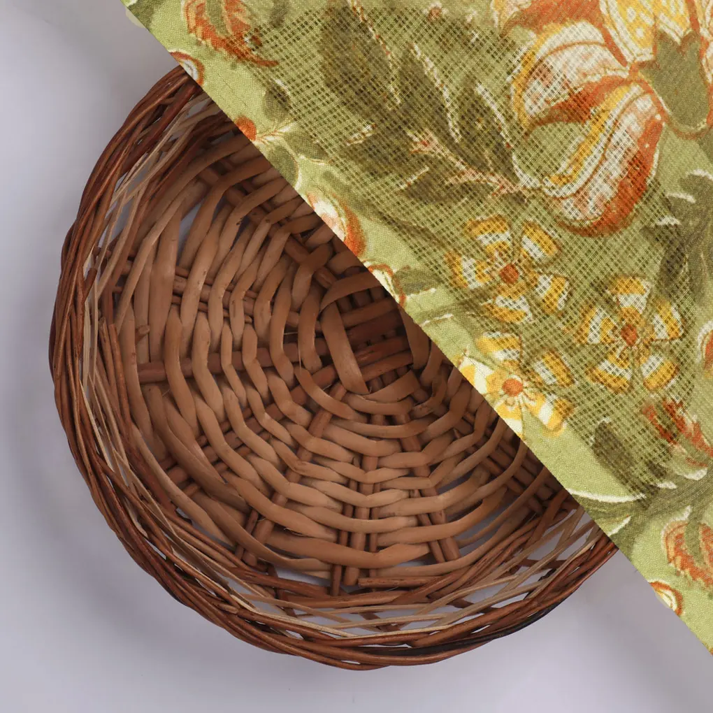 Classy Flower and Leaves Digital Printed Kota Doria Fabric Material - Image 2